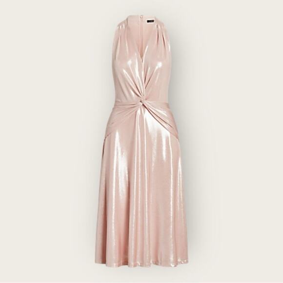 Lauren Ralph Lauren Dresses & Skirts - NWT | Lauren Ralph Lauren | Stretch Foiled V-Neck Sleeveless Midi | Pink | 8
